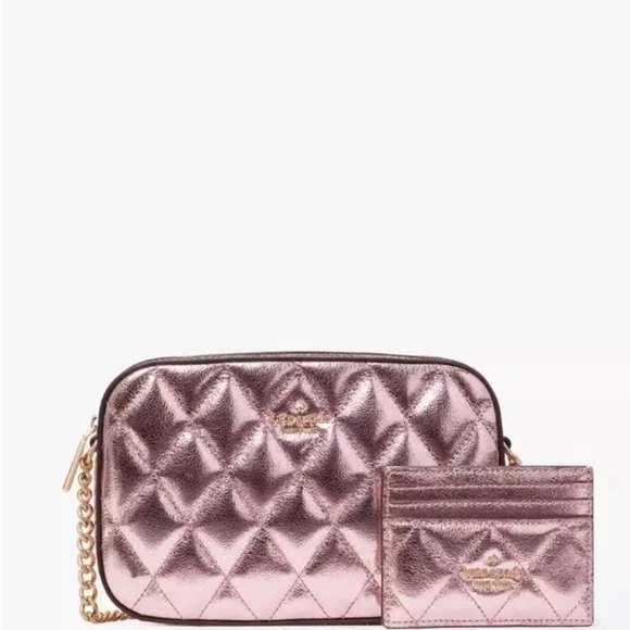❤️🔥🩷Kate Spade Leather Glimmer Quilted Crossbody Set MSRP $359🩷❤️🔥 NWT - Picture 7 of 10